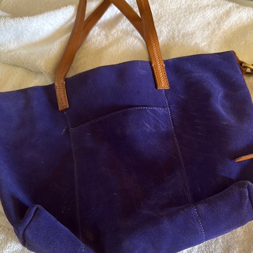 Women Hobo suede purple purse’s with leather Strap